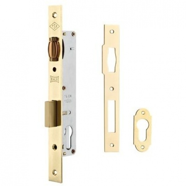 KALE DOOR LOCK MORTISE LOCK WITH CYLINDER FOR ALUMINIUM SWINGING DOORS WITHOUT STRIKING PLATE AND ROSETTE