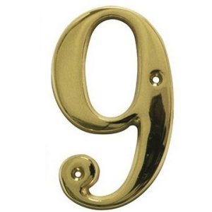 AMIG door numbers Solid Brass Number 9 7189